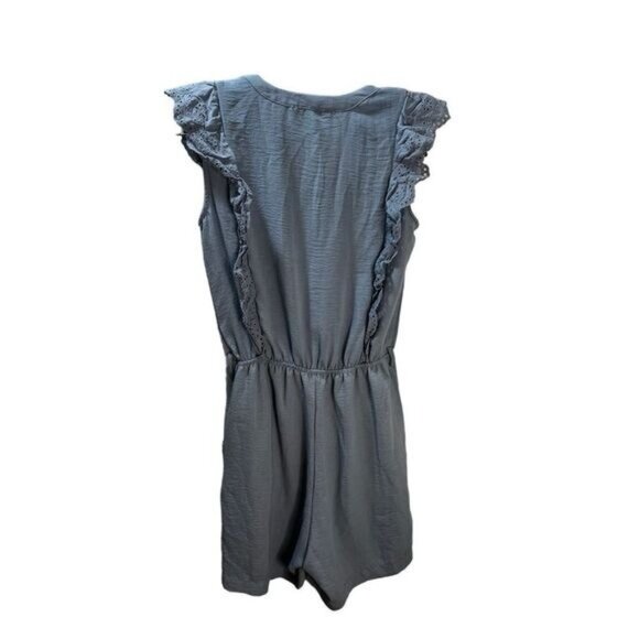 Monteau Chambray Flutter Sleeve Romper XS - Picture 2 of 7